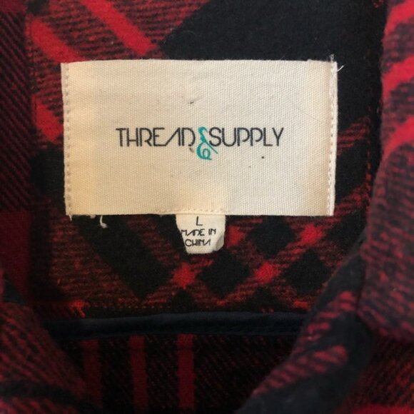 Thread & Supply Thick Buffalo Plaid Flannel Button Down Shirt - Picture 3 of 6